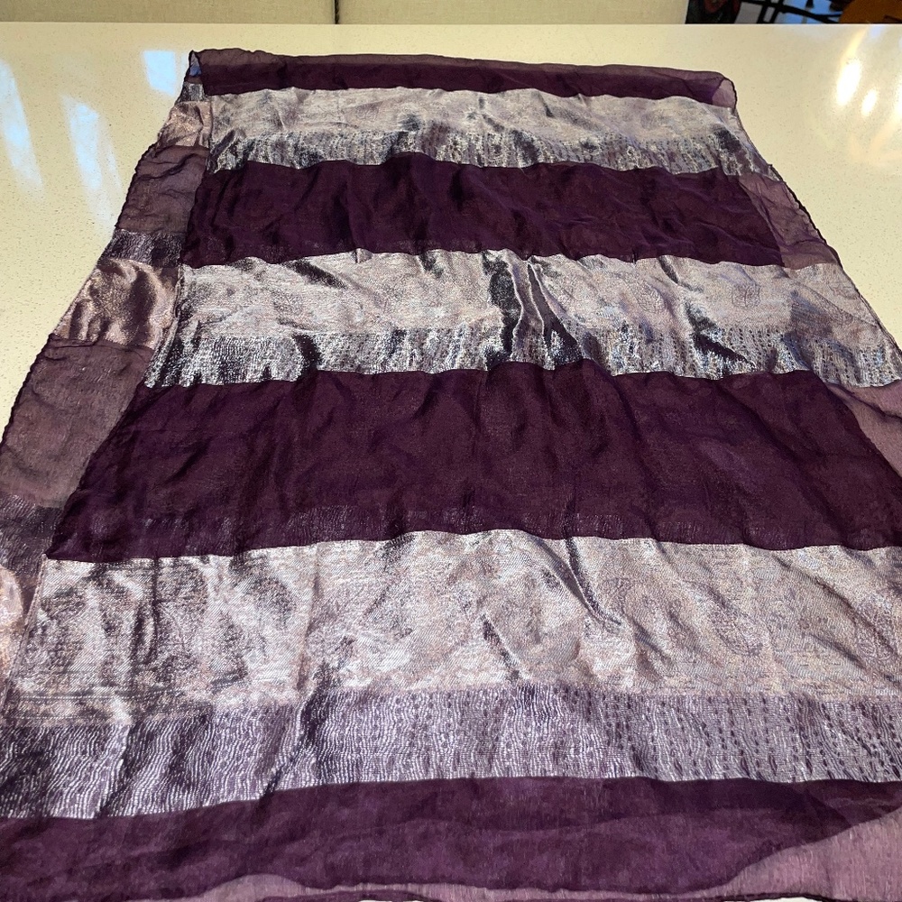 PURPLE SHEER TWO TONE SCARF